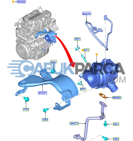 BK3Q 6K682 transit turboşarj v347